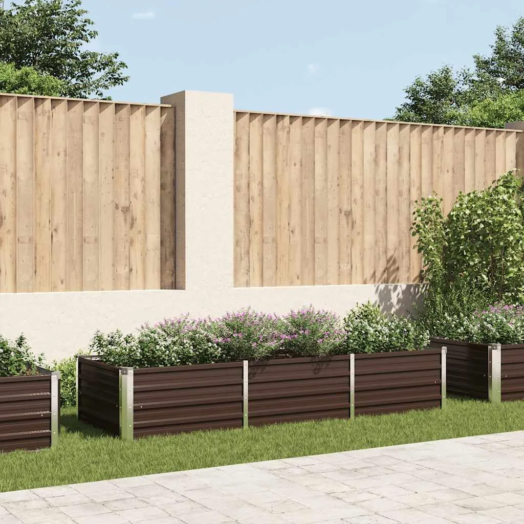 Willood Garten Hochbeet Braun 240 x 80 x 45 cm Verzinkter Stahl - Bild 1