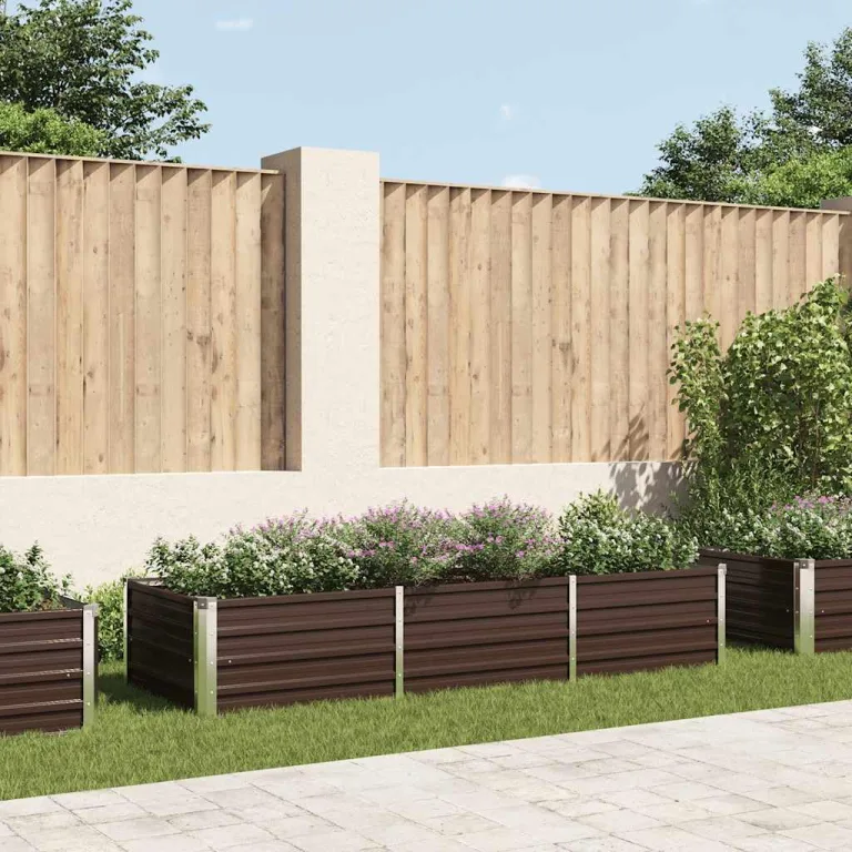 Willood Garten Hochbeet Braun 240 x 80 x 45 cm Verzinkter Stahl – Bild 1