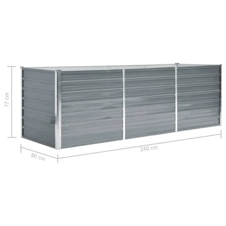 Willood Garten Hochbeet Verzinkter Stahl 240x80x77 cm Grau – Bild 7