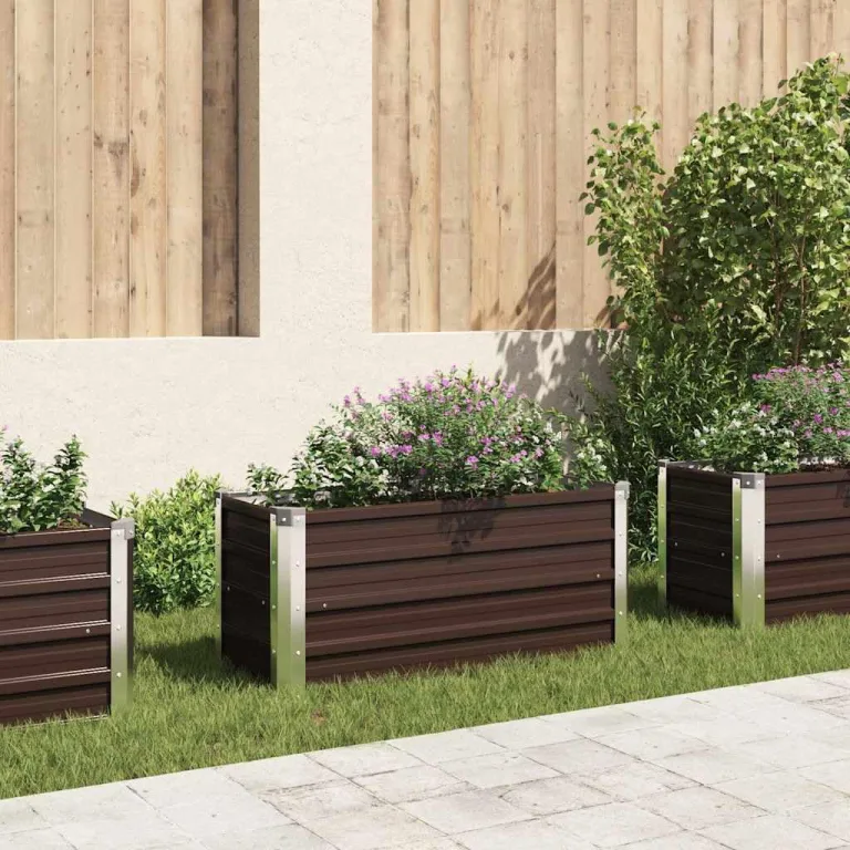 Willood Garten Hochbeet Braun 100 x 40 x 45 cm Verzinkter Stahl – Bild 1