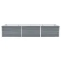 Willood Garten Hochbeet Verzinkter Stahl 240x80x45 cm Grau - Thumbnail 3