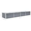 Willood Garten Hochbeet Verzinkter Stahl 320x80x45 cm Grau - Thumbnail 7
