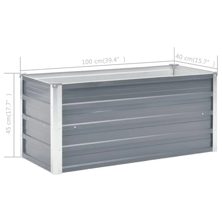 Willood Garten Hochbeet Verzinkter Stahl 100x40x45 cm Grau – Bild 7