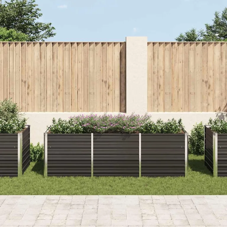 Willood Garten Hochbeet Anthrazit 240 x 80 x 77 cm Verzinkter Stahl – Bild 3
