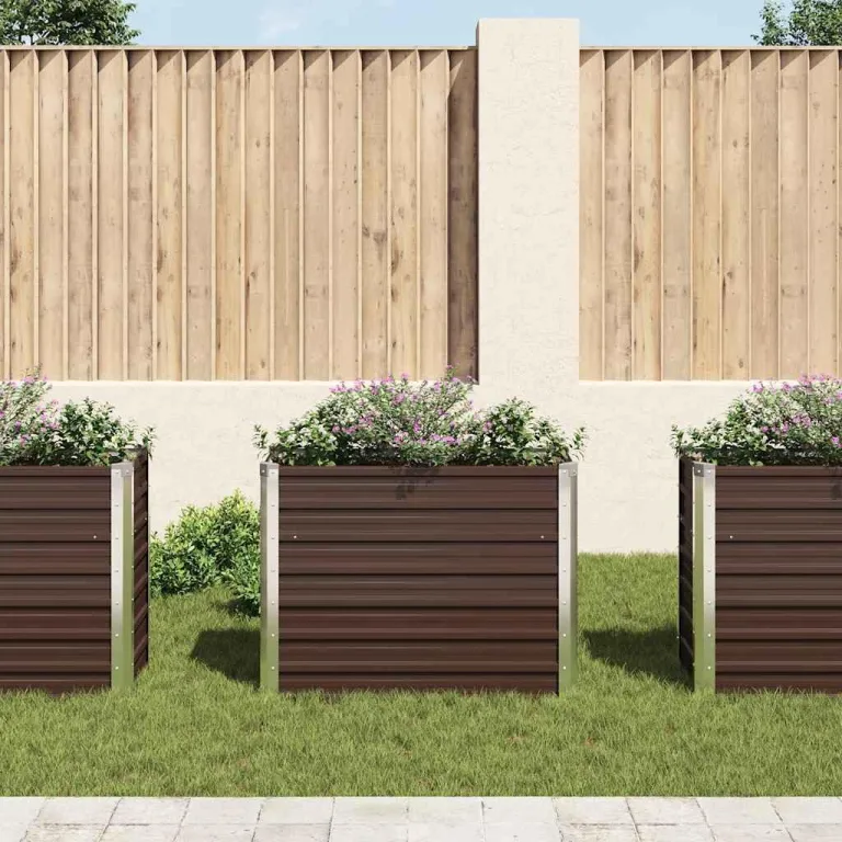 Willood Garten Hochbeet Braun 100 x 40 x 77 cm Verzinkter Stahl – Bild 3