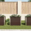 Willood Garten Hochbeet Braun 100 x 40 x 77 cm Verzinkter Stahl - Thumbnail 3