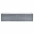 Willood Garten Hochbeet Verzinkter Stahl 320x80x77 cm Grau - Thumbnail 3