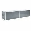 Willood Garten Hochbeet Verzinkter Stahl 320x80x77 cm Grau - Thumbnail 7