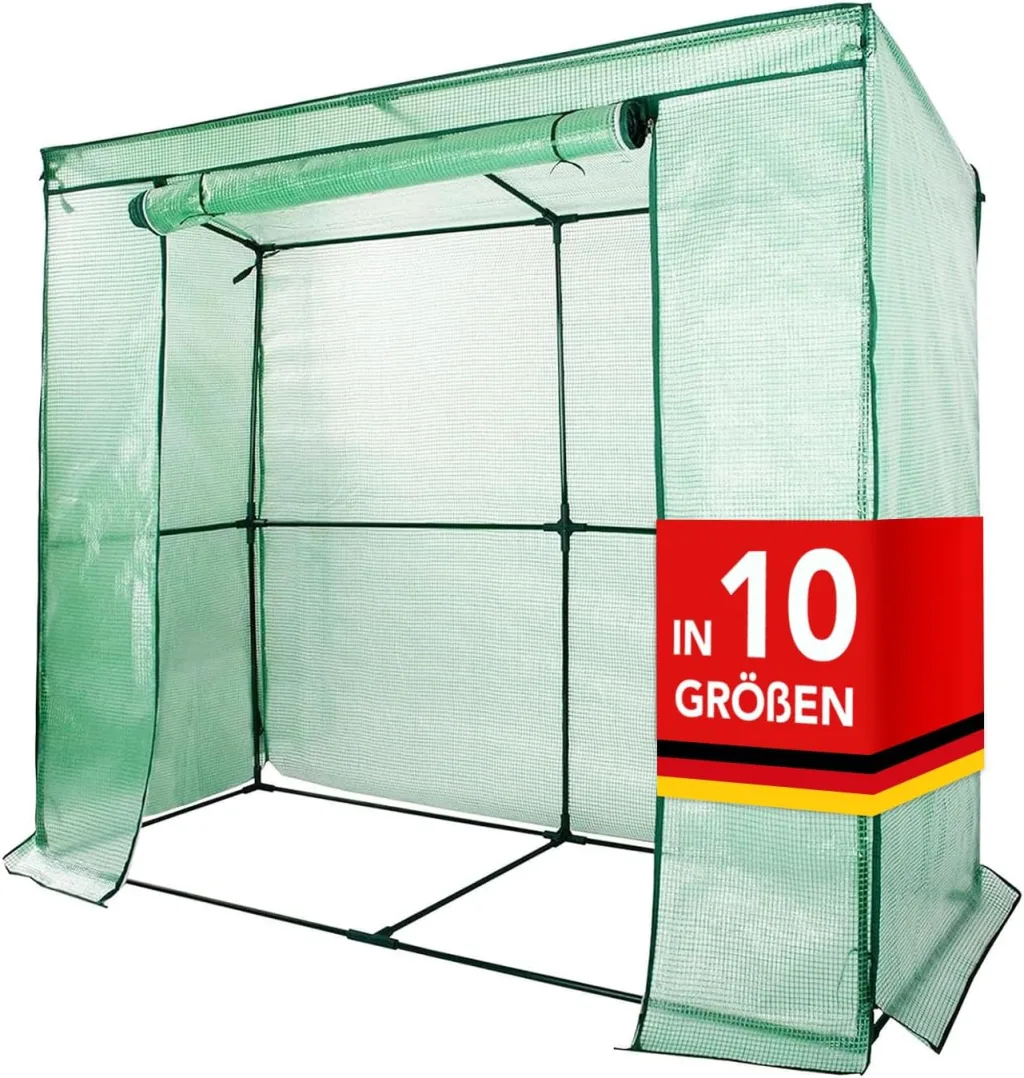Floordirekt - Gewächshaus UV-beständig - Gewächshaus mit Metallablagegitter - Langlebig. Witterungsbeständiges Pflanzenhaus für Gemüse Kräuter. Blumen (77x200x169cm Botanika)