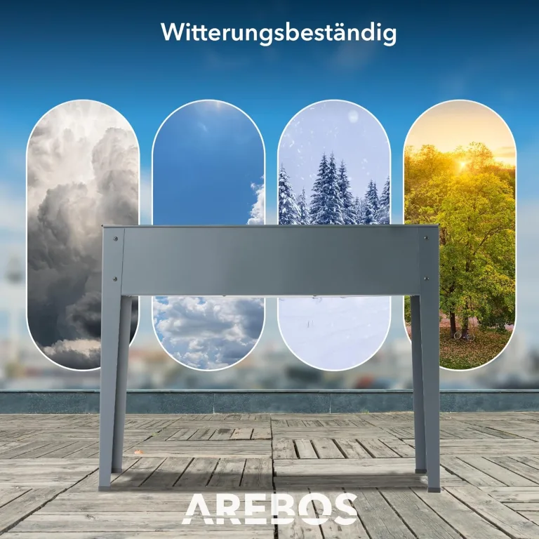 Arebos Hochbeet 101,5 x 26 x 80 cm | Frühbeet Kräuterbeet Pflanzenbeet Blumenkasten Garten Terassen Gemüsebeet Gartenbeet Blumenkübel für Balkon | ideal für den Anbau von Gemüse Obst Kräutern – Bild 5