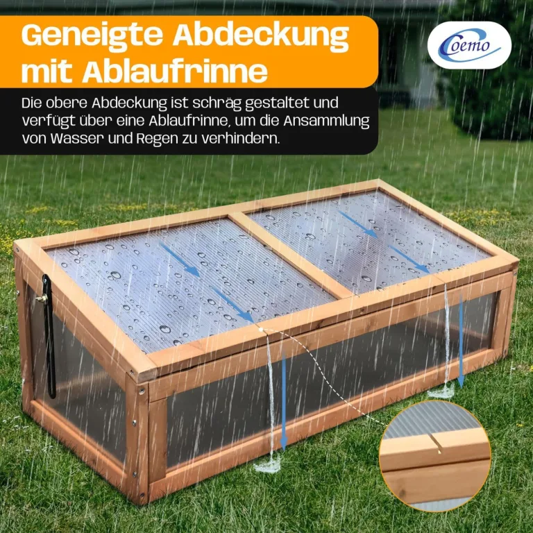 Coemo Hochbeet mit Frühbeetaufsatz 90 × 40 × 120 cm – ergonomisches Gartenbeet aus Holz – wetterfest & nachhaltig – für Gemüse, Kräuter & Blumen – rückenschonend mit Stauraum & einfacher Montage – Bild 2