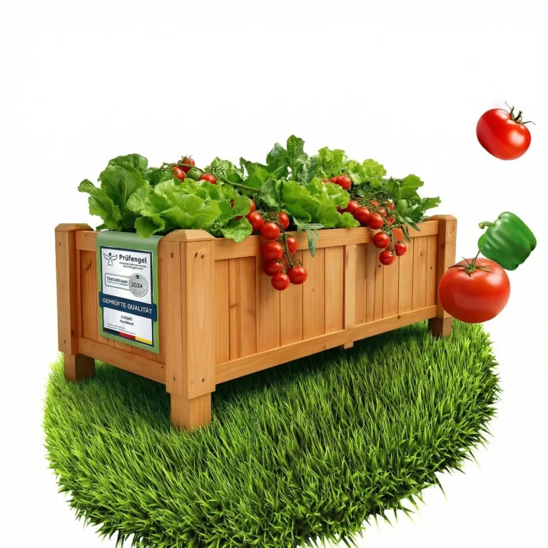 Coemo Hochbeet mit Frühbeetaufsatz 90 × 40 × 120 cm – ergonomisches Gartenbeet aus Holz – wetterfest & nachhaltig – für Gemüse, Kräuter & Blumen – rückenschonend mit Stauraum & einfacher Montage – Bild 10