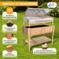 Coemo Hochbeet mit Frühbeetaufsatz 90 × 40 × 120 cm – ergonomisches Gartenbeet aus Holz – wetterfest & nachhaltig – für Gemüse, Kräuter & Blumen – rückenschonend mit Stauraum & einfacher Montage - Thumbnail 5