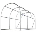 Garten-Gewächshaus Tunnel 2 × 3 m - 6 m² Folientunnel mit Stahlrahmen | PE-Folie 140 g/m² UV-beständig | 6 Fenster mit Moskitonetz | Pflanzenschutz | Grün - Thumbnail 4