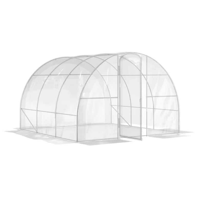 Outsunny Garten-Gewächshaus, Tunnel, 3 x 3 x 2 m, 9 m², mit Scharniertür, Plane aus Polyethylen, 150 g/m², für Gemüse, Pflanzen, Blumen – Bild 1