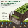 UDPATIO Hochbeet aus Metall,240x60x90 cm,Zink-Aluminium Freistehendes Hochbeete für Garten und Balkon, 1296 L Pflanzkasten für Garten, zum Anbau von Gemüse, Blumen und Obst, Rot Holz-Effekt - Thumbnail 4