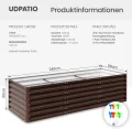 UDPATIO Hochbeet aus Metall,240x60x90 cm,Zink-Aluminium Freistehendes Hochbeete für Garten und Balkon, 1296 L Pflanzkasten für Garten, zum Anbau von Gemüse, Blumen und Obst, Rot Holz-Effekt - Thumbnail 2
