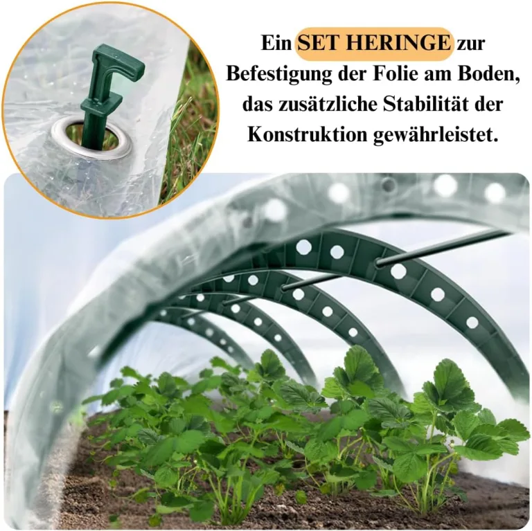 Pflanztunnel Gartentunnel Treibhaus Tomatenhaus Tunnelbögen 2 Größen (Grün, 2,40m) – Bild 4