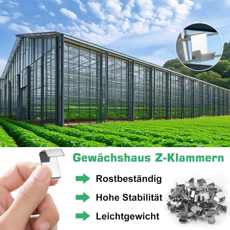 140-teilig Gewächshaus Klammern Edelstahl, Gewächshausklammern, Klammern für Gewächshaus, Sturmfest Gewächshaus zubehör für Befestigung von Glashaus Doppelstegplatten, Platten, Hohlkammerplatten – Bild 4