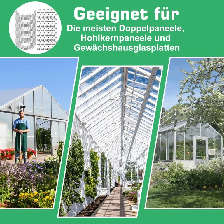 140-teilig Gewächshaus Klammern Edelstahl, Gewächshausklammern, Klammern für Gewächshaus, Sturmfest Gewächshaus zubehör für Befestigung von Glashaus Doppelstegplatten, Platten, Hohlkammerplatten – Bild 6