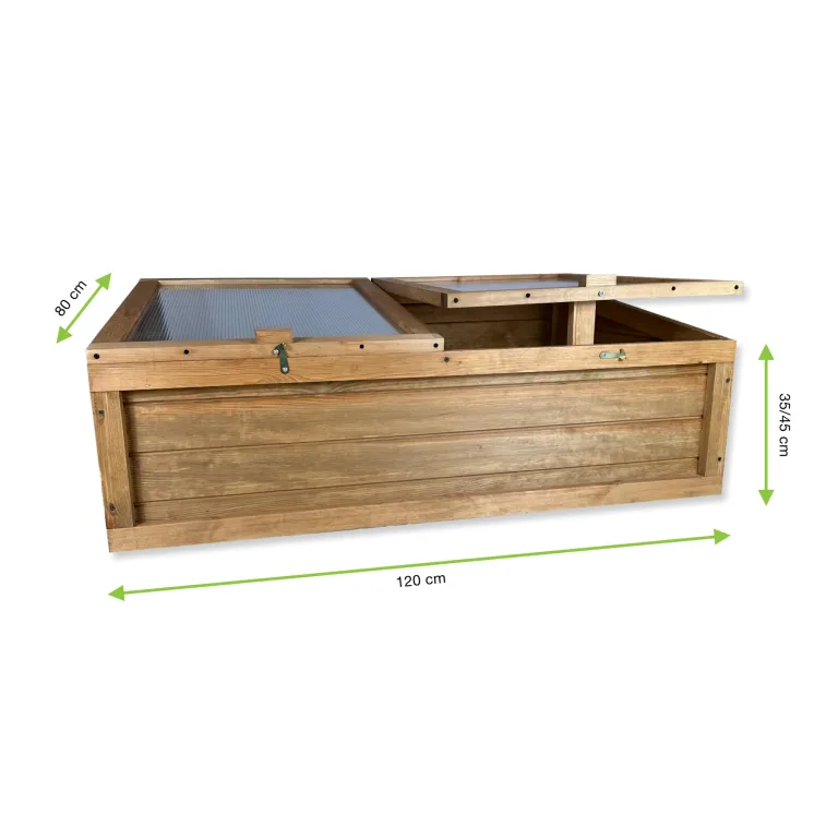 GARTENETAGE Hochwertiges Frühbeet mit Abdeckung - Witterungsbeständig, Einfache Montage, Schutz vor Schädlingen, Verlängerte Anbausaison, Pflegeleicht, 120x80x35 cm – Bild 4