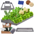 Hochbeet Holz, Kräuterbeet, Gartenbeet, Pflanzbeet, Blumenbeet, Stufenbeet, für Garten und Terrasse, Kiefernholz, Massivholz, höhenverstellbar, Abmessungen 18x60x120 cm, Farbe: Grau - Thumbnail 1