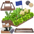 Hochbeet Holz, Kräuterbeet, Gartenbeet, Pflanzbeet, Blumenbeet, Stufenbeet, für Garten und Terrasse, Kiefernholz, Massivholz, höhenverstellbar, Abmessungen 54x117x30 cm, Farbe: Braun - Thumbnail 9