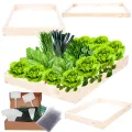 Hochbeet Holz, Kräuterbeet, Gartenbeet, Pflanzbeet, Blumenbeet, Stufenbeet, für Garten und Terrasse, Kiefernholz, Massivholz, höhenverstellbar, Abmessungen 9x90x30 cm, Farbe: Natur - Thumbnail 1