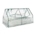 [en.casa] Hochbeet mit Foliengewächshaus Balsorano wetterfest Frühbeet mit Abdeckung Outdoor Stahl mit PVC-Folie Mini-Treibhaus 186 x 96 x 98 cm Transparent - Thumbnail 5