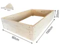 Lermowoood Hochbeet aus Holz 100x60x20 cm Natur – Pflanzkasten für Gemüse & Kräuter – mit Agrovließ – steckbar & stapelbar- Aussenbereich ideal für Garten, Balkon & Terrasse - Thumbnail 3