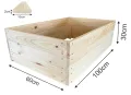 Lermowoood Hochbeet aus Holz 100x60x30 cm Natur – Pflanzkasten für Gemüse & Kräuter – mit Agrovließ – steckbar & stapelbar- Aussenbereich ideal für Garten, Balkon & Terrasse - Thumbnail 3