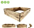 Lermowoood Hochbeet aus Holz 120x60x20 cm Geflammt – Pflanzkasten für Gemüse & Kräuter – mit Agrovließ – steckbar & stapelbar- Aussenbereich ideal für Garten, Balkon & Terrasse - Thumbnail 6