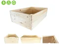 Lermowoood Hochbeet aus Holz 80x80x30 cm Natur – Pflanzkasten für Gemüse & Kräuter – mit Agrovließ – steckbar & stapelbar- Aussenbereich ideal für Garten, Balkon & Terrasse - Thumbnail 6