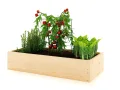 Lermowoood Hochbeet aus Holz 80x80x30 cm Natur – Pflanzkasten für Gemüse & Kräuter – mit Agrovließ – steckbar & stapelbar- Aussenbereich ideal für Garten, Balkon & Terrasse - Thumbnail 10