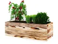 Lermowoood Hochbeet aus Holz 80x80x30 cm Geflammt – Pflanzkasten für Gemüse & Kräuter – mit Agrovließ – steckbar & stapelbar- Aussenbereich ideal für Garten, Balkon & Terrasse - Thumbnail 1