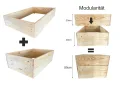 Lermowoood Hochbeet aus Holz 80x40x20 cm Natur – Pflanzkasten für Gemüse & Kräuter – mit Agrovließ – steckbar & stapelbar- Aussenbereich ideal für Garten, Balkon & Terrasse - Thumbnail 5