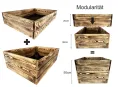 Lermowoood Hochbeet aus Holz 80x40x20 cm Geflammt – Pflanzkasten für Gemüse & Kräuter – mit Agrovließ – steckbar & stapelbar- Aussenbereich ideal für Garten, Balkon & Terrasse - Thumbnail 5