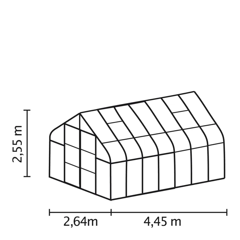Vitavia Gewächshaus Dione 11500" inkl. Stahlfundamentrahmen, schwarz, 11,5 m², 3 mm ESG | Wetterfestes & stabiles Treibhaus | Perfekt für Gemüse & Pflanzen | Robust & langlebig – Bild 2