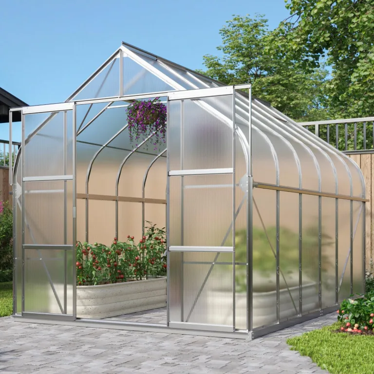 Vitavia Gewächshaus Dione 11500" inkl. Stahlfundamentrahmen, schwarz, 11,5 m², 3 mm ESG | Wetterfestes & stabiles Treibhaus | Perfekt für Gemüse & Pflanzen | Robust & langlebig – Bild 6