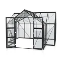 Vitavia Gewächshaus Clarus, schwarz, 13 m², 3 mm ESG | Wetterfestes & stabiles Treibhaus | Perfekt für Gemüse & Pflanzen | Robust & langlebig - Thumbnail 2