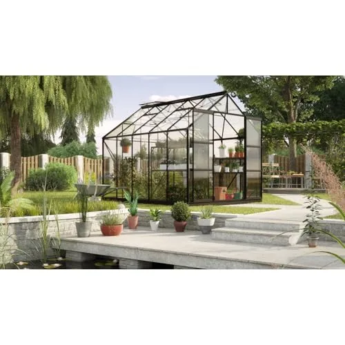 Vitavia Gewächshaus-Set Uranus 8300" inkl. LED Leuchte, schwarz, 3 mm ESG | Wetterfestes & stabiles Treibhaus | Perfekt für Gemüse & Pflanzen | Robust & langlebig – Bild 9