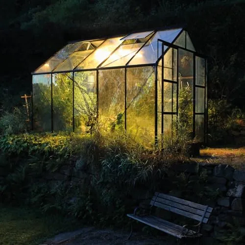 Vitavia Gewächshaus-Set Uranus 8300" inkl. LED Leuchte, schwarz, 3 mm ESG | Wetterfestes & stabiles Treibhaus | Perfekt für Gemüse & Pflanzen | Robust & langlebig – Bild 10