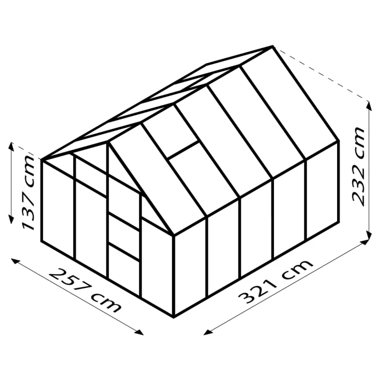 Vitavia Gewächshaus Merkur 8300", schwarz, 8,3 m², 3 mm ESG | Wetterfestes & stabiles Treibhaus | Perfekt für Gemüse & Pflanzen | Robust & langlebig – Bild 2