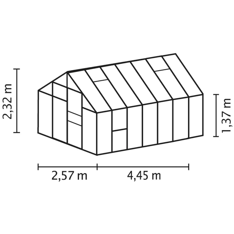 Vitavia Gewächshaus Meridian 1 11500", Aluminium, 11,5 m², 3 mm ESG | Wetterfestes & stabiles Treibhaus | Perfekt für Gemüse & Pflanzen | Robust & langlebig – Bild 2