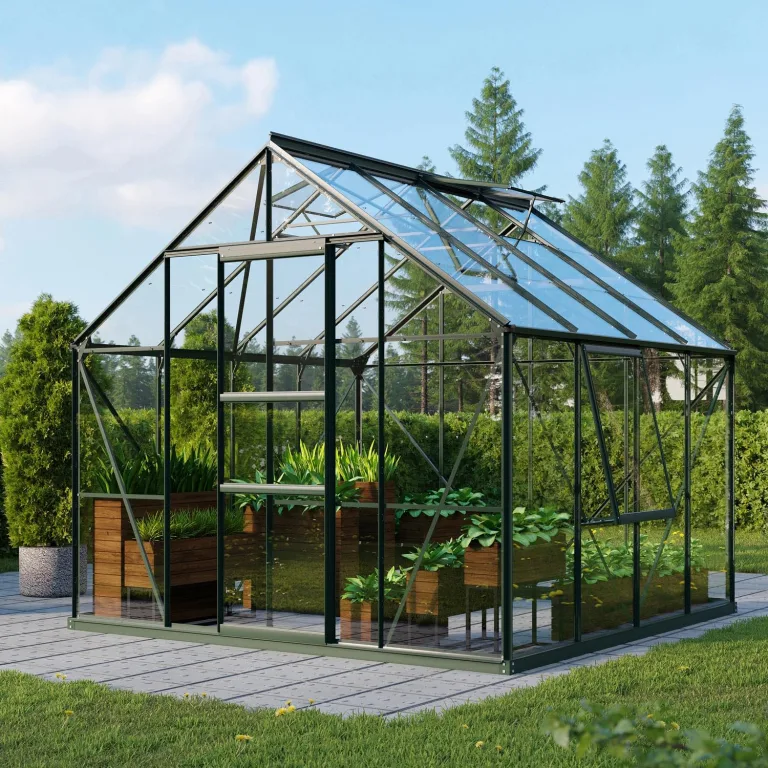 Vitavia Gewächshaus Meridian 1 11500", Aluminium, 11,5 m², 3 mm ESG | Wetterfestes & stabiles Treibhaus | Perfekt für Gemüse & Pflanzen | Robust & langlebig – Bild 8