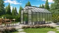 Vitavia Gewächshaus Uranus 8300", schwarz, 8,3 m², 3 mm ESG | Wetterfestes & stabiles Treibhaus | Perfekt für Gemüse & Pflanzen | Robust & langlebig - Thumbnail 4