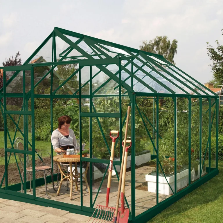 Vitavia Gewächshaus Mars 9900", smaragd grün, 9,9 m², 3 mm ESG | Wetterfestes & stabiles Treibhaus | Perfekt für Gemüse & Pflanzen | Robust & langlebig – Bild 4