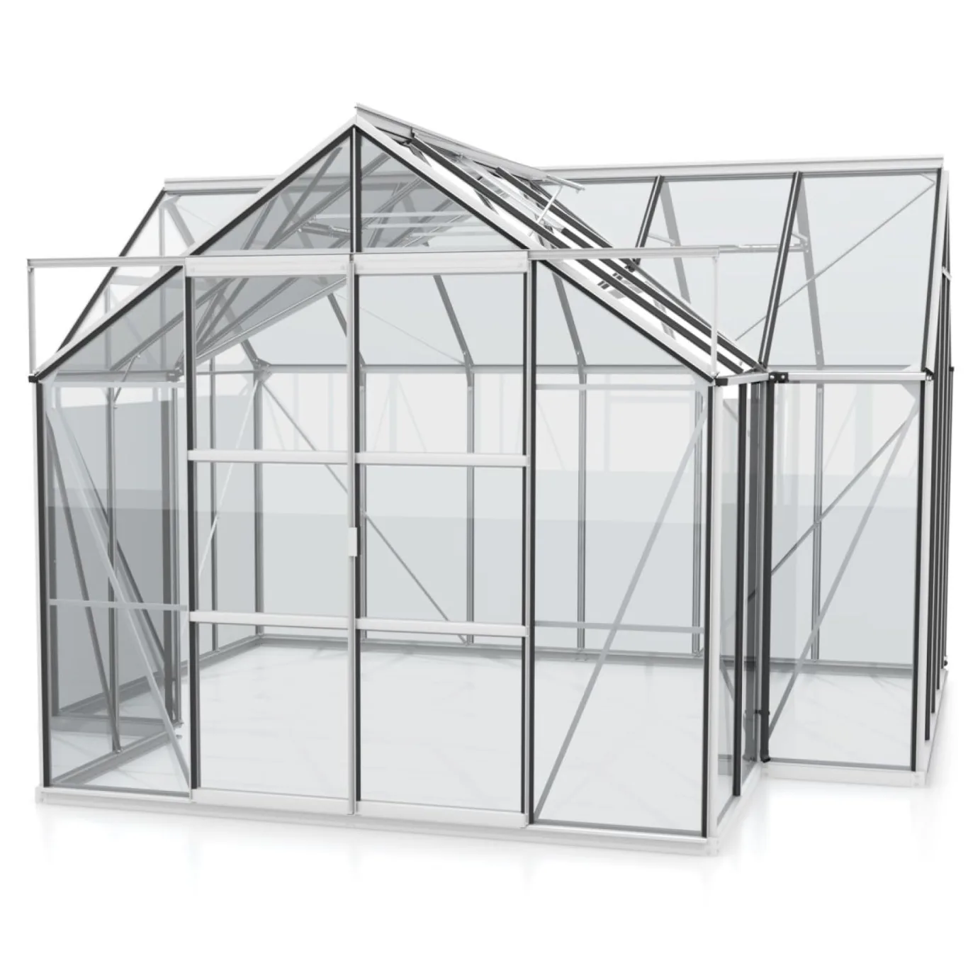 Vitavia Gewächshaus Sirius, Aluminium eloxiert, 3 mm ESG | Wetterfestes & stabiles Treibhaus | Perfekt für Gemüse & Pflanzen | Robust & langlebig - Bild 1