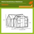 Vitavia Gewächshaus Sirius, Aluminium eloxiert, 3 mm ESG | Wetterfestes & stabiles Treibhaus | Perfekt für Gemüse & Pflanzen | Robust & langlebig - Thumbnail 2