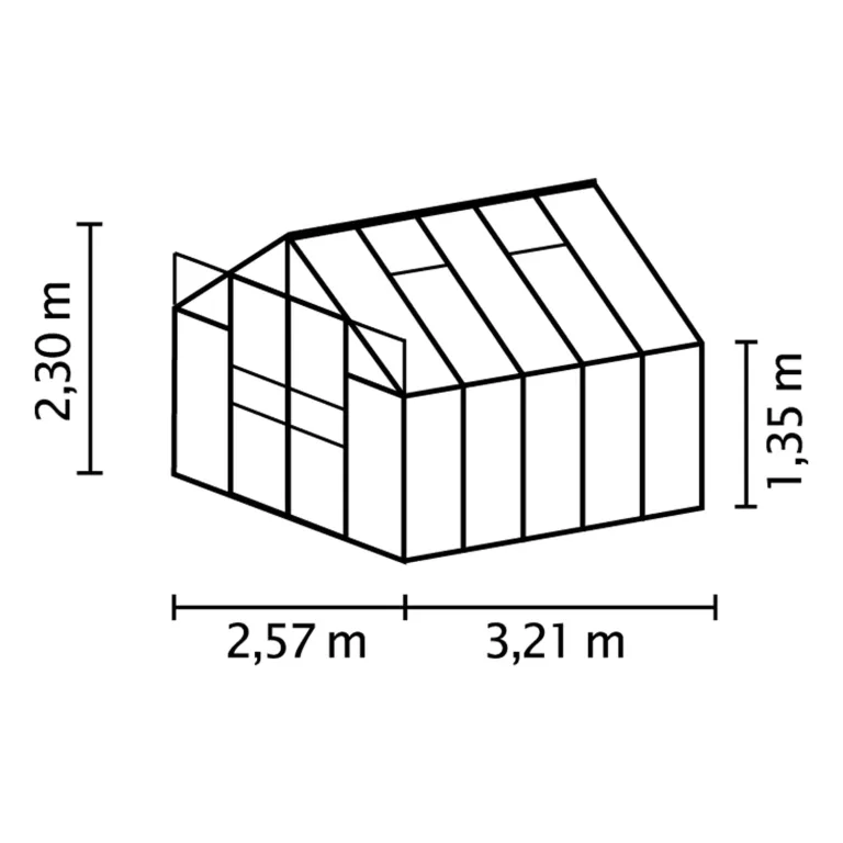 Vitavia Gewächshaus Mars 8300", smaragd grün, 8,3 m², 4 mm HKP | Wetterfestes & stabiles Treibhaus | Perfekt für Gemüse & Pflanzen | Robust & langlebig – Bild 3